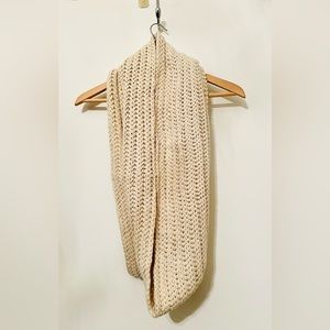 Large cream knit winter infinity scarf